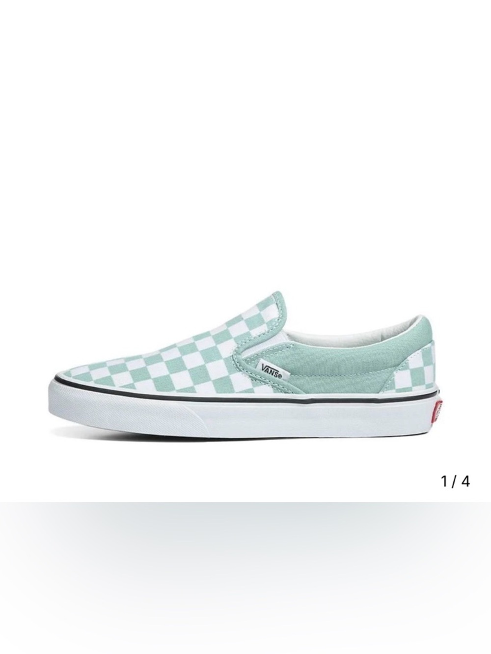 Vans Sz 5.5  Classic Slip-On Checkerboard Mint